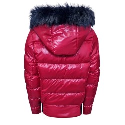 Дамско пухено яке с качулка, City Angels Jeans, Червено, 6846 Дамско пухено яке с качулка, City Angels Jeans, Червено, 6846